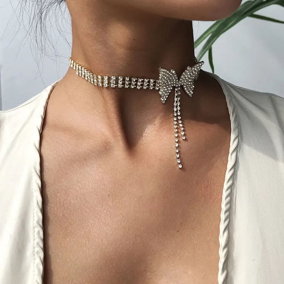 Butterfly Crystal Choker Necklaces for Women, Long Tassel Rhinestone Necklaces, Luxurious Butterfly Pendant Necklace, Sparking Crystal Pave Butterfly Pendant, 3D Butterfly Pendant Necklace Butterfly Crystal Choker Necklaces for Women, Long Tassel Rhinestone Necklaces, Luxurious Butterfly Pendant Necklace, Sparking Crystal Pave Butterfly Pendant, 3D Butterfly Pendant Necklace